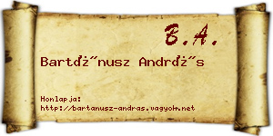Bartánusz András névjegykártya
